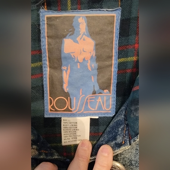 Rousseau Vintage 80s Acid Wash womens Denim/Jean Jacket Coat Grunge. size 16 - Picture 5 of 8